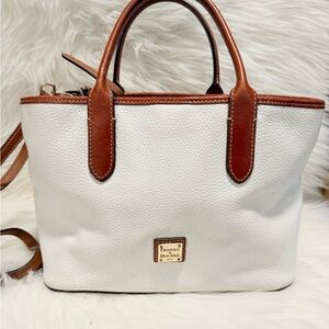 Dooney & Bourke White and Tan Leather Tote
